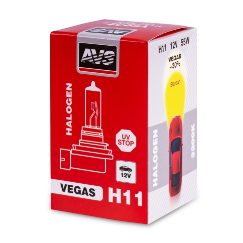 Галогенная лампа AVS Vegas H11.12V.55W.1шт. фото 4