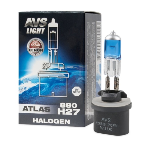 Галогенная лампа AVS ATLAS BOX/5000К/ H27/880.12V.27W.коробка 1шт. фото 1