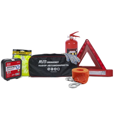 Набор автомобилиста 7 предметов AVS AN-02 (черная сумка) фото 1