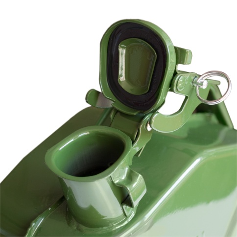 Канистра топливная металлическая вертикальная 5 Л (зелёная) AVS VJM-05 фото 3