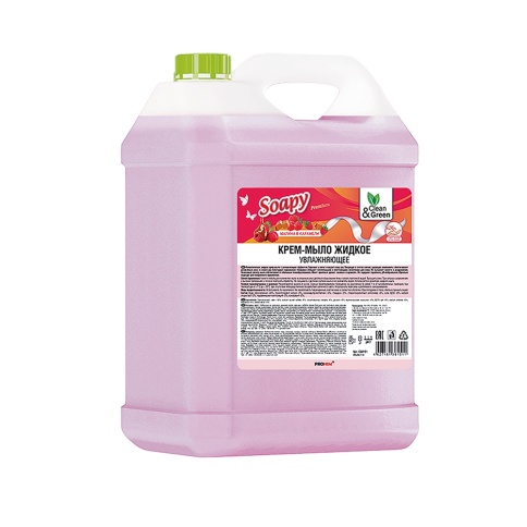 Жидкое крем-мыло INTENSE малина и карамель 5 л. увлажняющее Clean&Green CG8151 фото 2