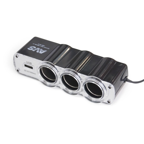 Разветвитель прикуривателя AVS 12/24 (на 3 выхода+USB) CS314U фото 2