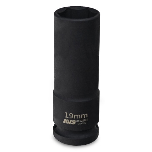 Головка торцевая ударная глубокая 6-гранная 1/2''DR (19 мм) тонкостенная AVS H11219IT фото 1