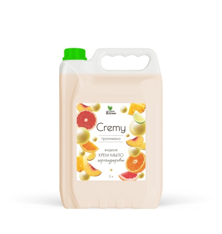 Крем-мыло жидкое с перламутром "Cremy" тропикано увлажняющее 5 л. Clean&Green CG8357 фото 2