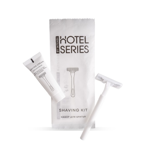 Набор д/бритья Hotel Ser. (флоу-пак) (крем-туба 10 гр., бритва 2 лезвия +1 увл. слой) CG8382 фото 2