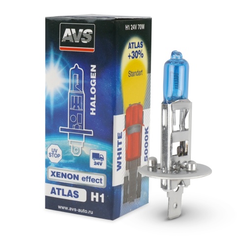 Галогенная лампа AVS ATLAS BOX/5000К/ H1.24V.70W.коробка 1шт. фото 1