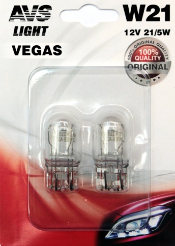 Лампа AVS Vegas в блистере 12V. W21/5W(W3x16q) 2шт. фото 1
