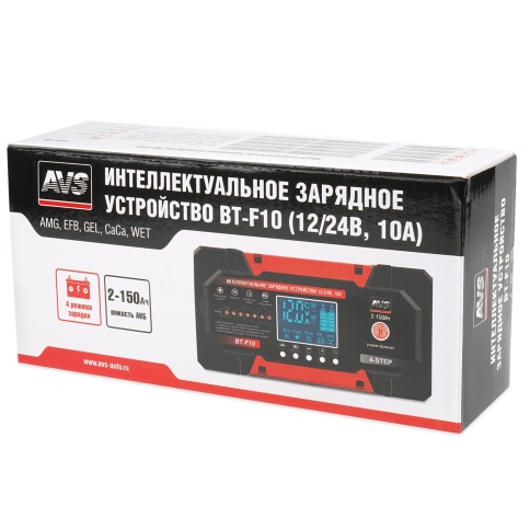 Интеллектуальное зарядное устройство для автомобильного аккумулятора AVS BT-F10 (10A) 12/24V фото 5
