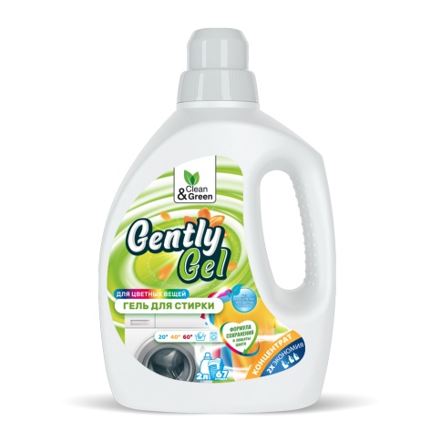 Гель концентрат для стирки "Gently Gel" для цветных тканей (ПЭНД) 2 л. Clean&Green CG8259 фото 2