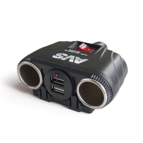 Разветвитель прикуривателя AVS 12/24 (на 2 выхода+2USB) CS230U фото 2