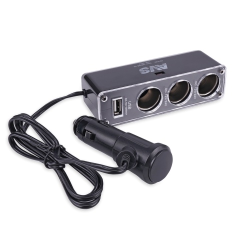 Разветвитель прикуривателя AVS 12/24 (на 3 выхода+USB) CS313U фото 1