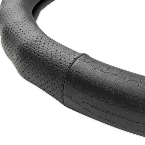 Оплетка на руль (нат. кожа) AVS GL-940M-B (размер M, черный) - Серия "Classic" фото 2