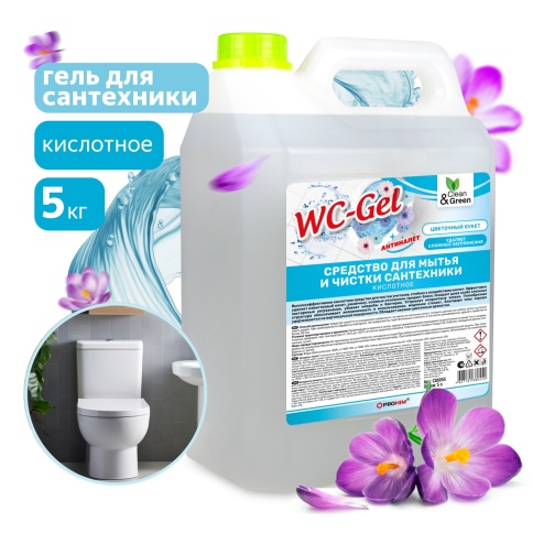 Средство для мытья и чистки сантехники "WC-Gel" (кислотное) 5 кг. Clean&Green CG8055 фото 1