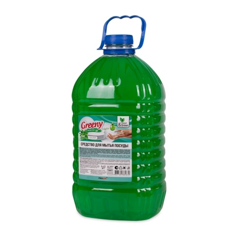 Средство для мытья посуды "Greeny" Light "Алоэ вера" 5 л. Clean&Green CG8167 фото 2