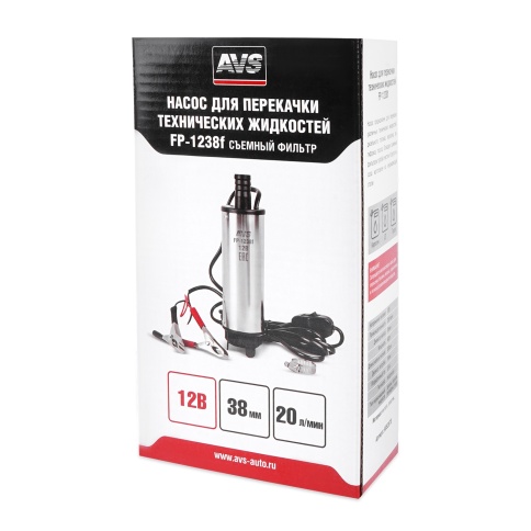 Насос для перекачки тех. жидкостей погружной AVS FP-1238f (12V/3,5А/20л/м./d=38 мм/съемный фильтр) фото 7