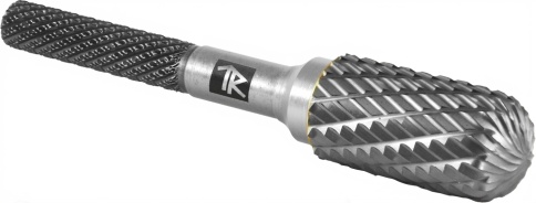 Борфреза твердосплавная цилиндрическая с радиусным торцом, тип C, 6 мм, дв. насечка, Thorvik (57009) фото 1