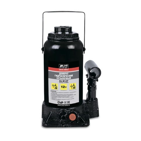 Домкрат гидравлический AVS HJ-B12T, 12т, 210-415мм. с клапаном (сумка, ремкомплект) фото 3