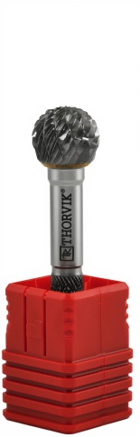 Борфреза твердосплавная сферическая, тип D, 8 мм, двойная насечка, Thorvik TRRBD08070657-2 (57014) фото 3