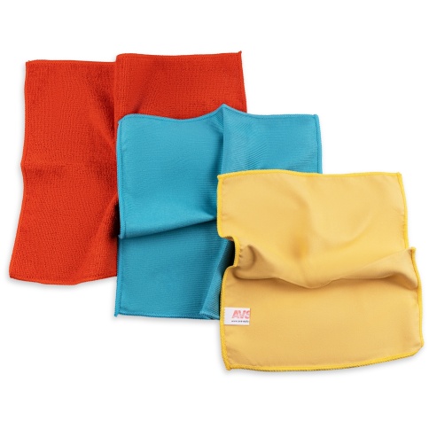13 Набор салфеток от пыли, для стекол, полировки AVS MF-6118 (3шт разные, 30х35, 30х30, 30х25см) фото 2