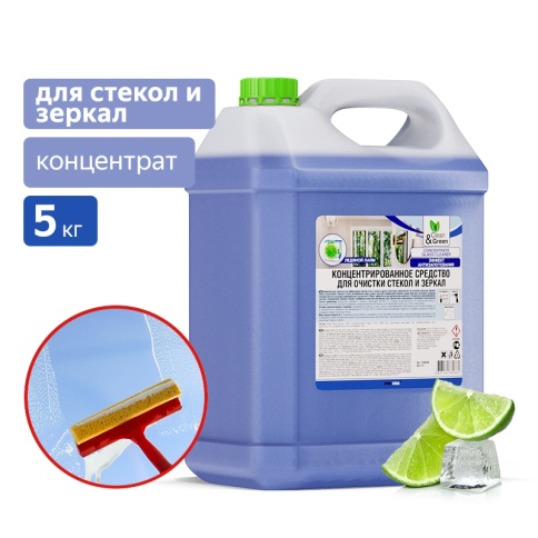 Концентрированное средство для очистки стекол и зеркал 5 кг. Clean&Green CG8036 фото 1