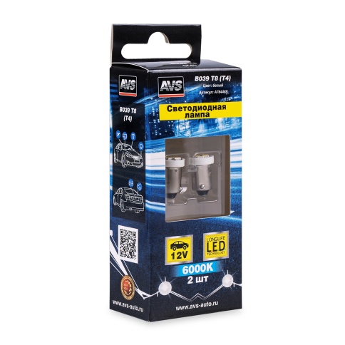 B039 Т8/белый/ (BA9S) 8SMD 3014, блистер 2 шт фото 1