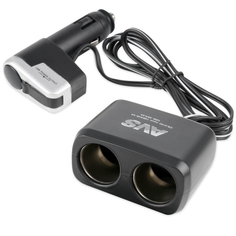 Разветвитель прикуривателя AVS 12/24 (на 2 выхода+USB) CS213U фото 3