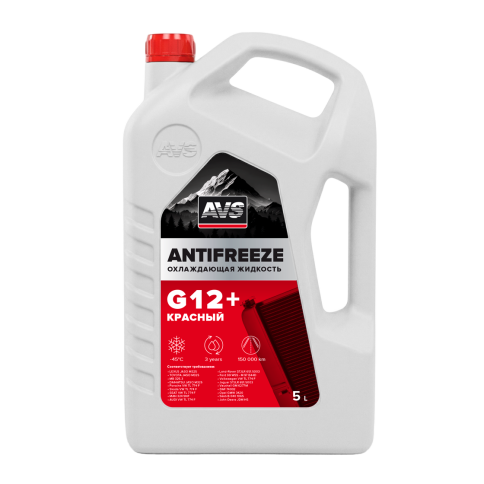 Охлаждающая жидкость Antifreeze G12+ OAT -40С, красный, 5 кг AVS AVK-522 фото 1