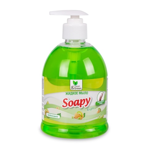 Жидкое мыло "Soapy" Light "Зеленая дыня" с дозатором 500 мл. Clean&Green CG8242 фото 2