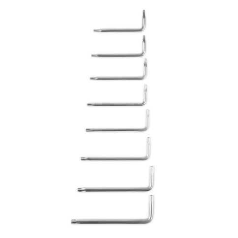 Набор ключей торцевых изогнутых TORX МИНИ с отверстием 8 предметов (T5-T20) AVS TXL-8H фото 9