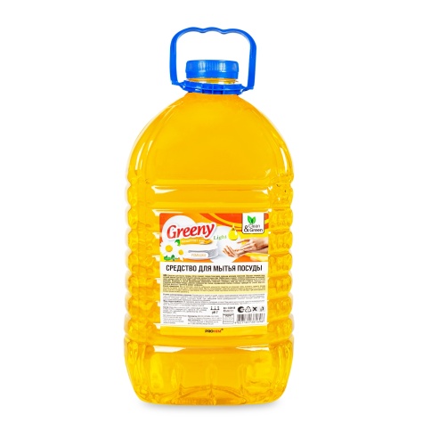 Средство для мытья посуды "Greeny" Light "Ромашка" 5 л. Clean&Green CG8169 фото 2