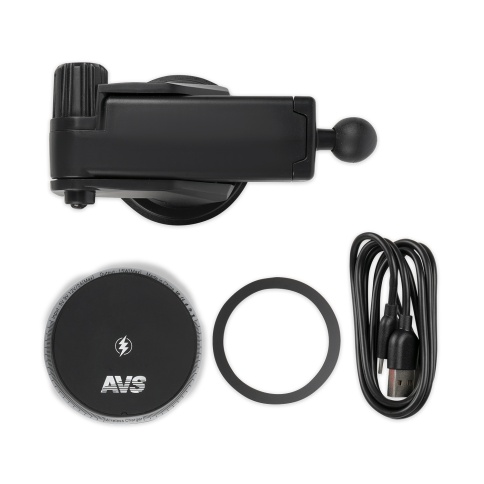 Держатель для смартфонов с беспр.зарядкой магнитный на приборную панель MagSafe AVS AH-01-WC фото 5