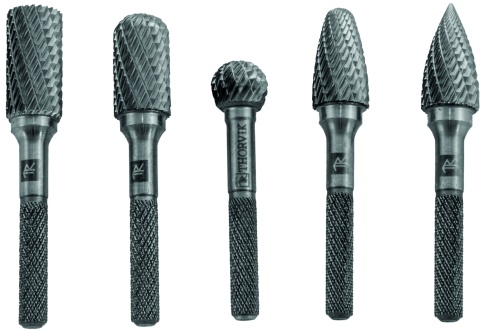 Набор борфрез твердосплавных, B,C,D,F,G, 8 мм, дв. насечка, 5 пр, Thorvik TRRB080605-2S (57042) фото 2