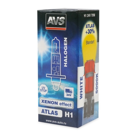 Галогенная лампа AVS ATLAS BOX/5000К/ H1.24V.70W.коробка 1шт. фото 3