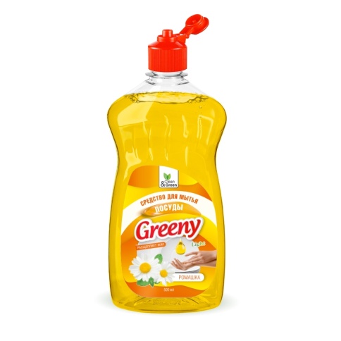 Средство для мытья посуды "Greeny" Light "Ромашка" 500 мл. Clean&Green CG8154 фото 2