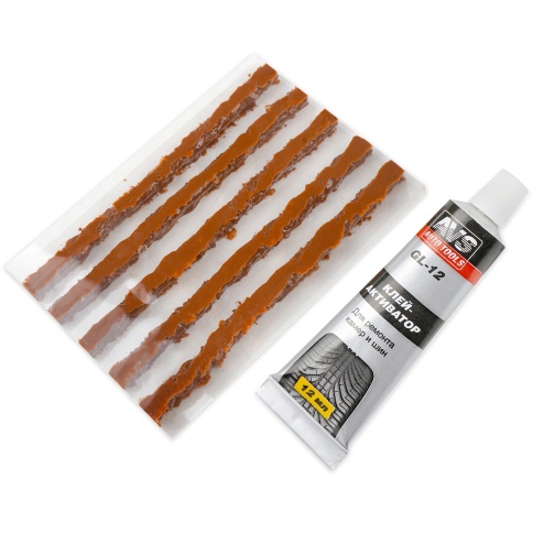 Набор для ремонта шин AVS RK-605 (клей, 5 жгутов)  фото 2